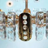 Midcentury gold crystal suspension by Orrefors, Fagerlund