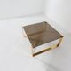 Mid-century coffee table with gold plated base and glass top, 1970s