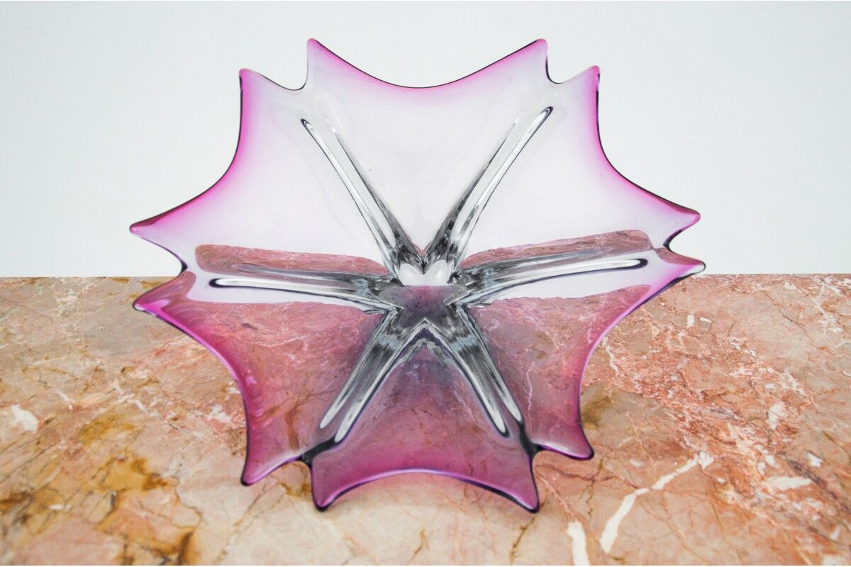 Violet platter, Czech glass, 1970s