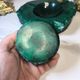 Vintage 70's Desk Set in Green Alabaster Malachite - 3 Pieces - Ita