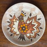 JG Picard Vallauris vintage enamelled ceramic dish from the 60s