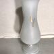 Ancient Glass Vase Opalin White - Drawing Golden Roses Form Vintage Cup
