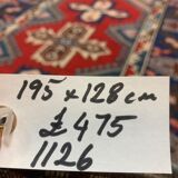 Turkish tribal rug veg dye 195x128 cm