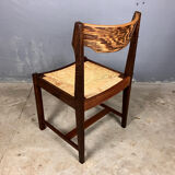6 chairs rush Wenge Brutalist Mid Century