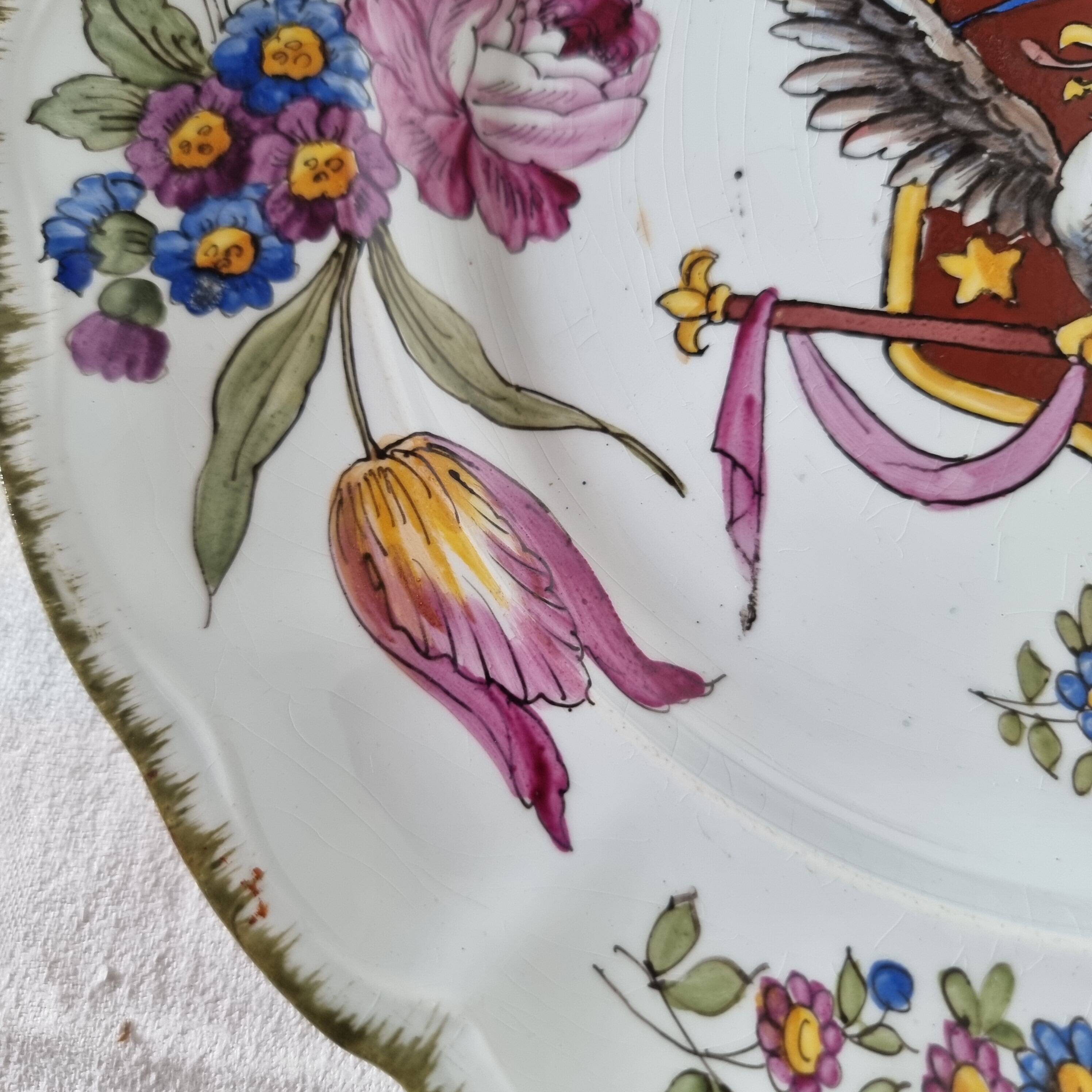 Exclusive 19th century French Lunéville porcelain plate, painted