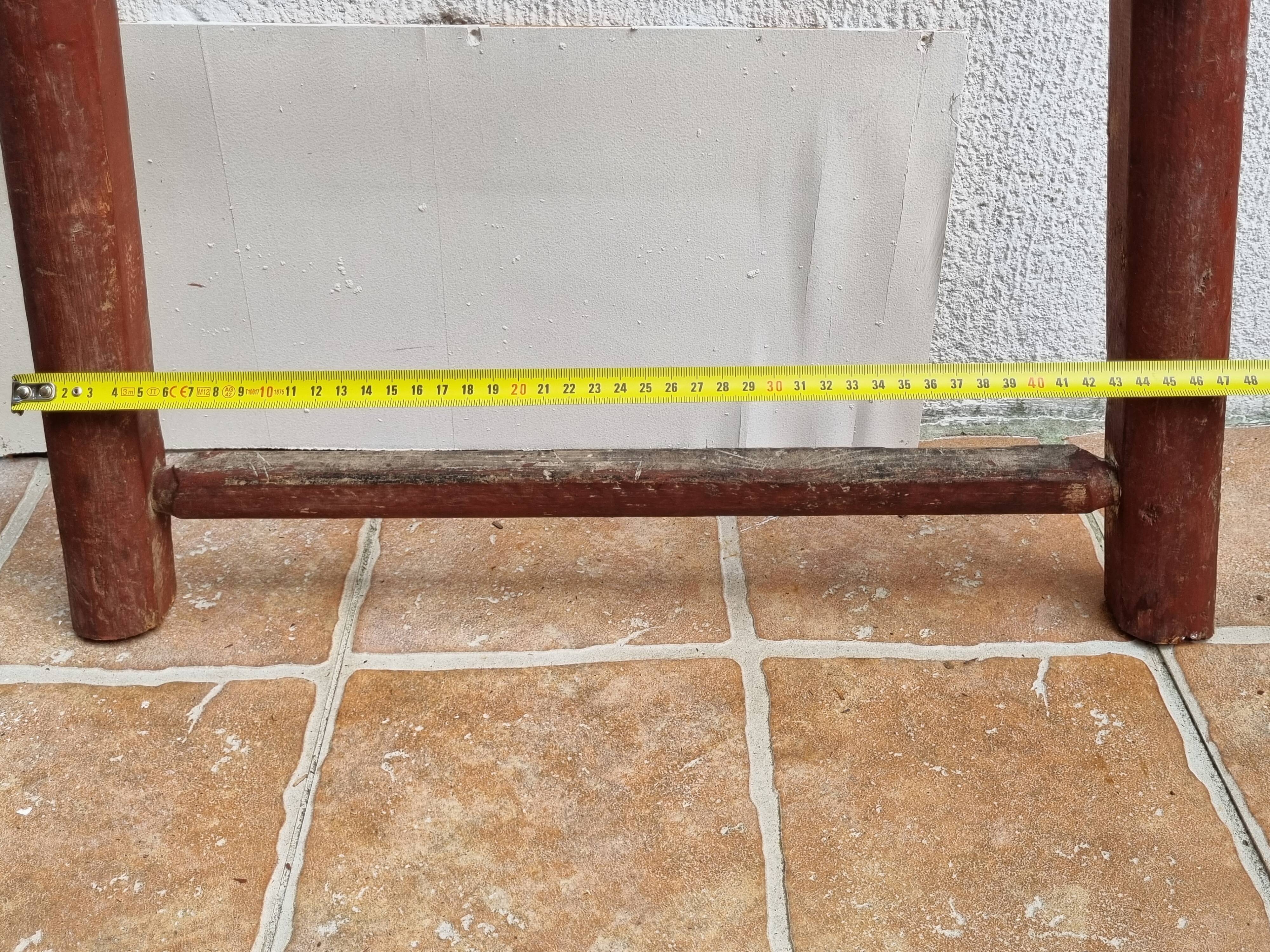 Antique rustic wooden decorative ladder, 155 cm