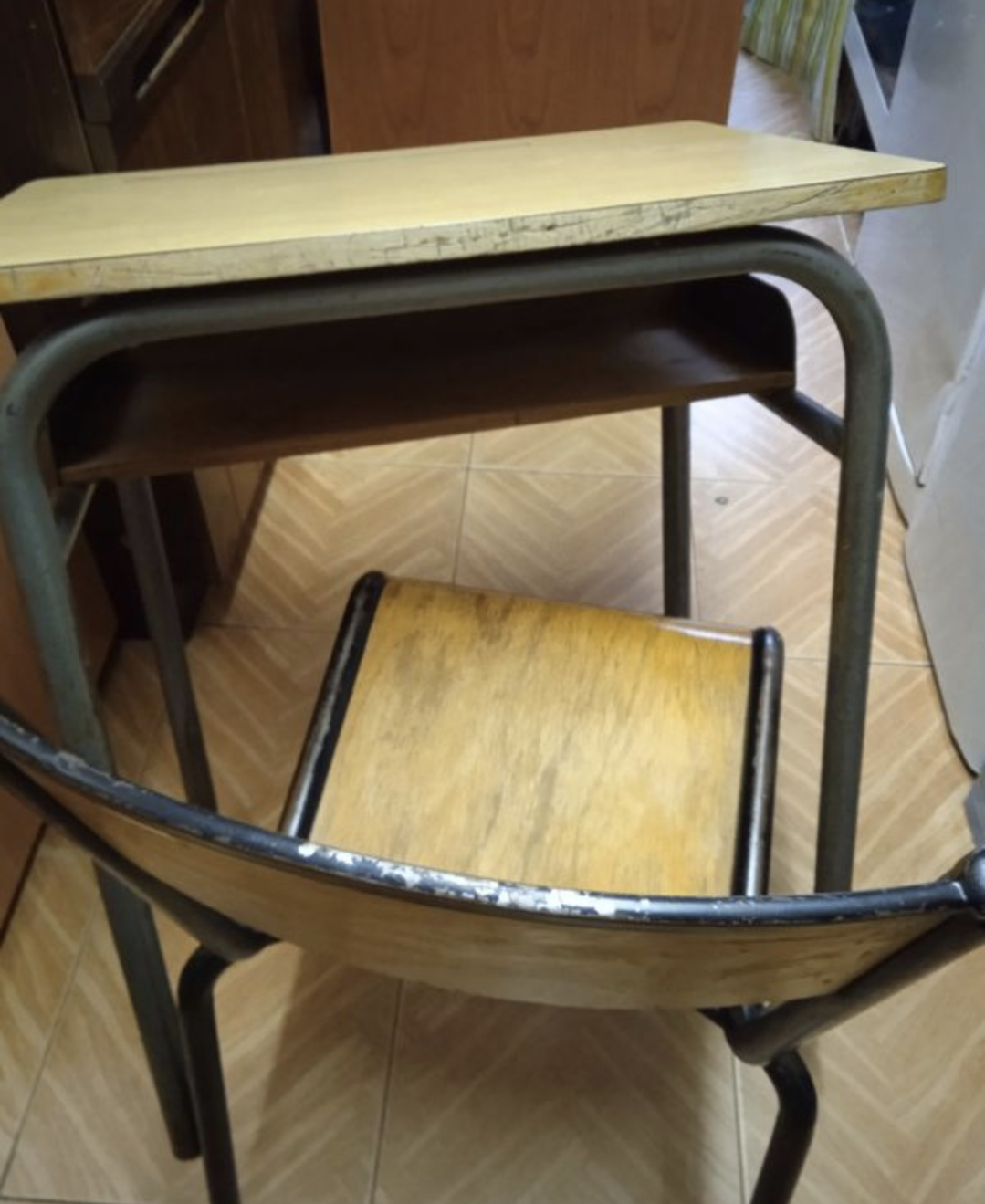 Vintage school desk and chair