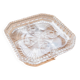 Square tray in Bohemian crystal, hand carved.