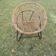 Pair of mid century bamboo and iron pod chairs, 1960s