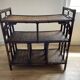 Étagère, console en rotin teinté