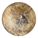 Bird dish, painted sheet metal, signed