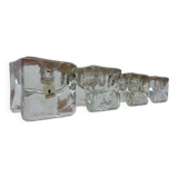 Finnish Ice Glass Candlesticks by Timo Sarpaneva for Juhava, 1970s, Set of 4