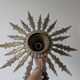 Vintage sun suspension in gilded bronze – Hollywood Regency style