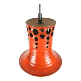 Mid century pendant light with orange ceramic shade 1970s