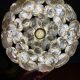 Vintage mother-of-pearl and brass lampshade pendant light