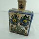 Persian bottle, antique vase with polychrome flower decoration, Kagjar style, antique ceramic
