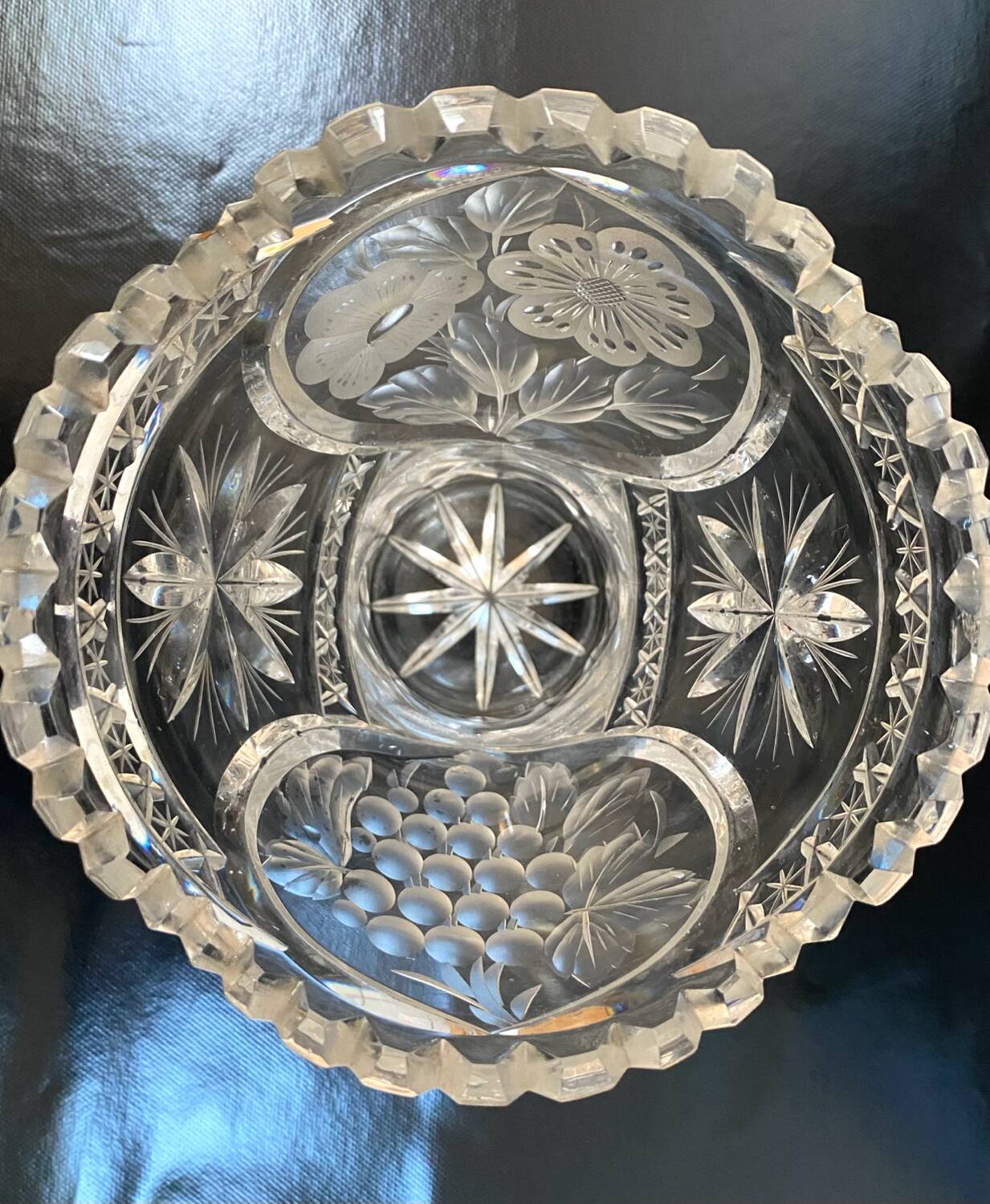 Vintage cut crystal vase