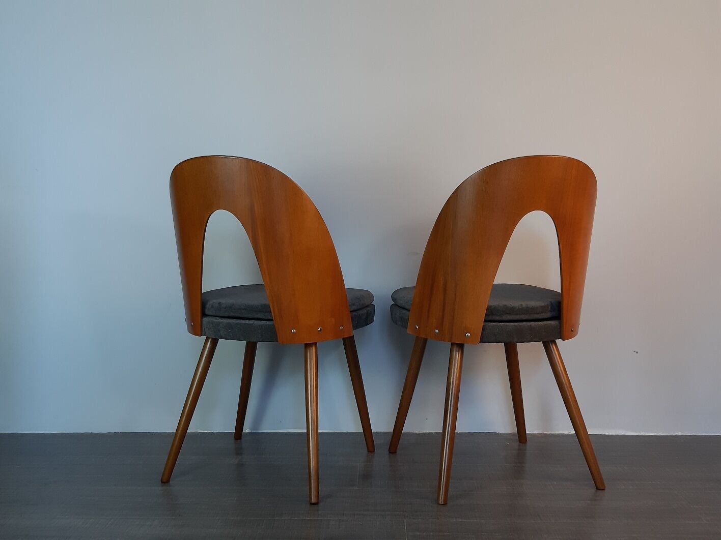Set 6 chairs Walnut Suman by MIER, Mid-Century Czechoslovakia 1960 s