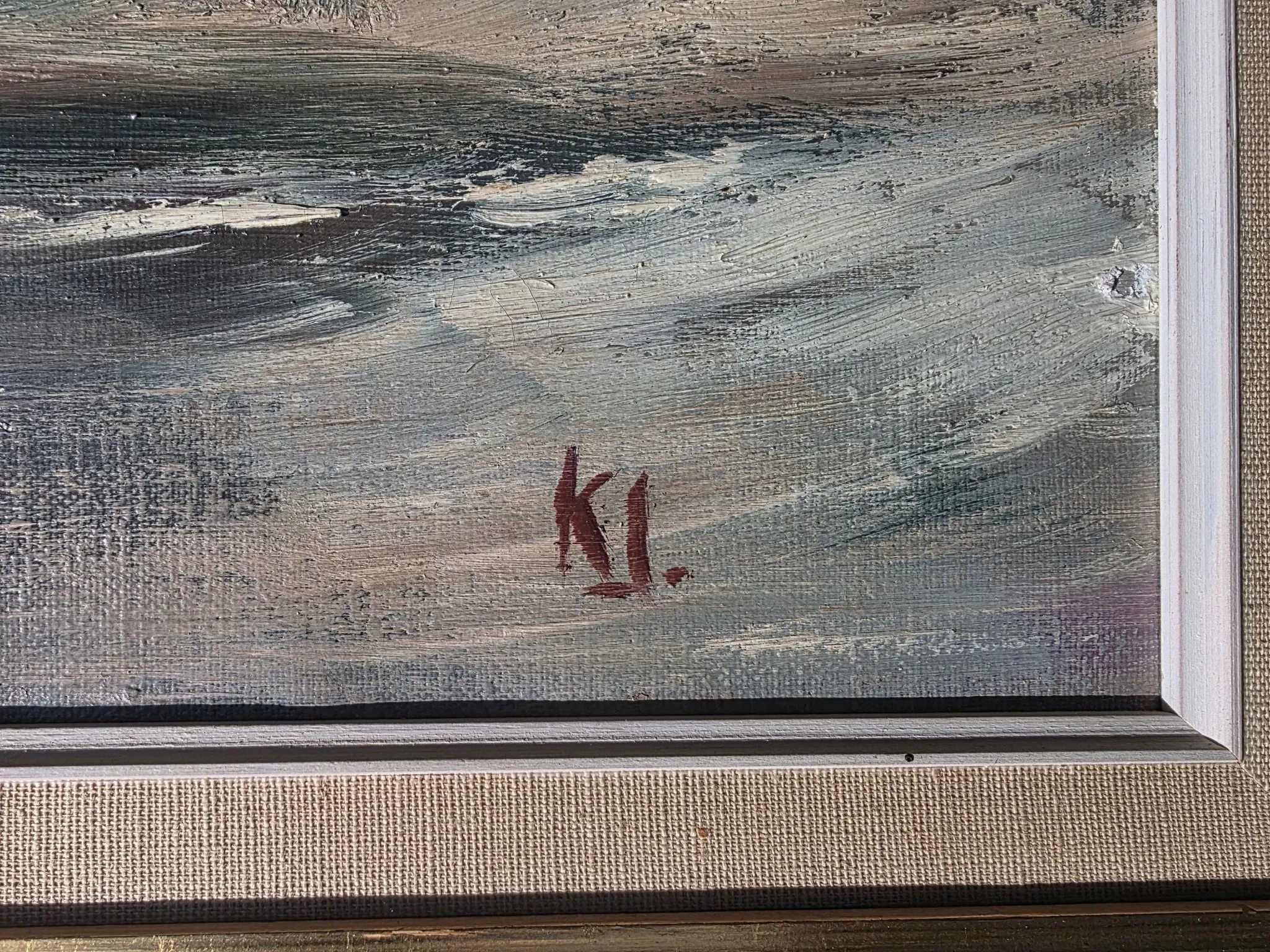 Vintage Winter Landscape Oil Painting