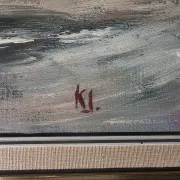 Vintage Winter Landscape Oil Painting