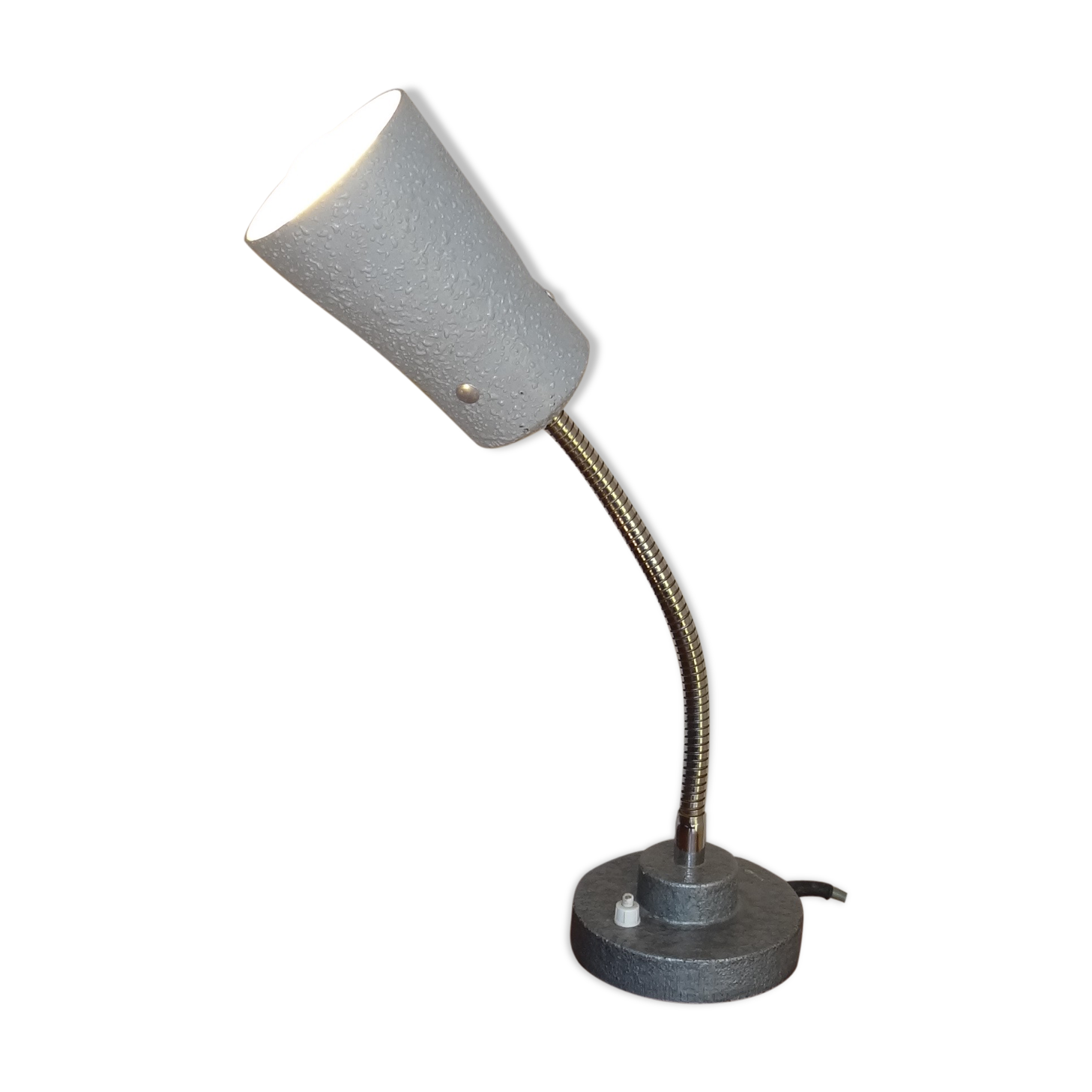desk lamp, 1960 grey, granite paint