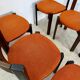 Set of 6 Girsberger Scandinavian style chairs from the 70s, vintage, solid wood, original fabric