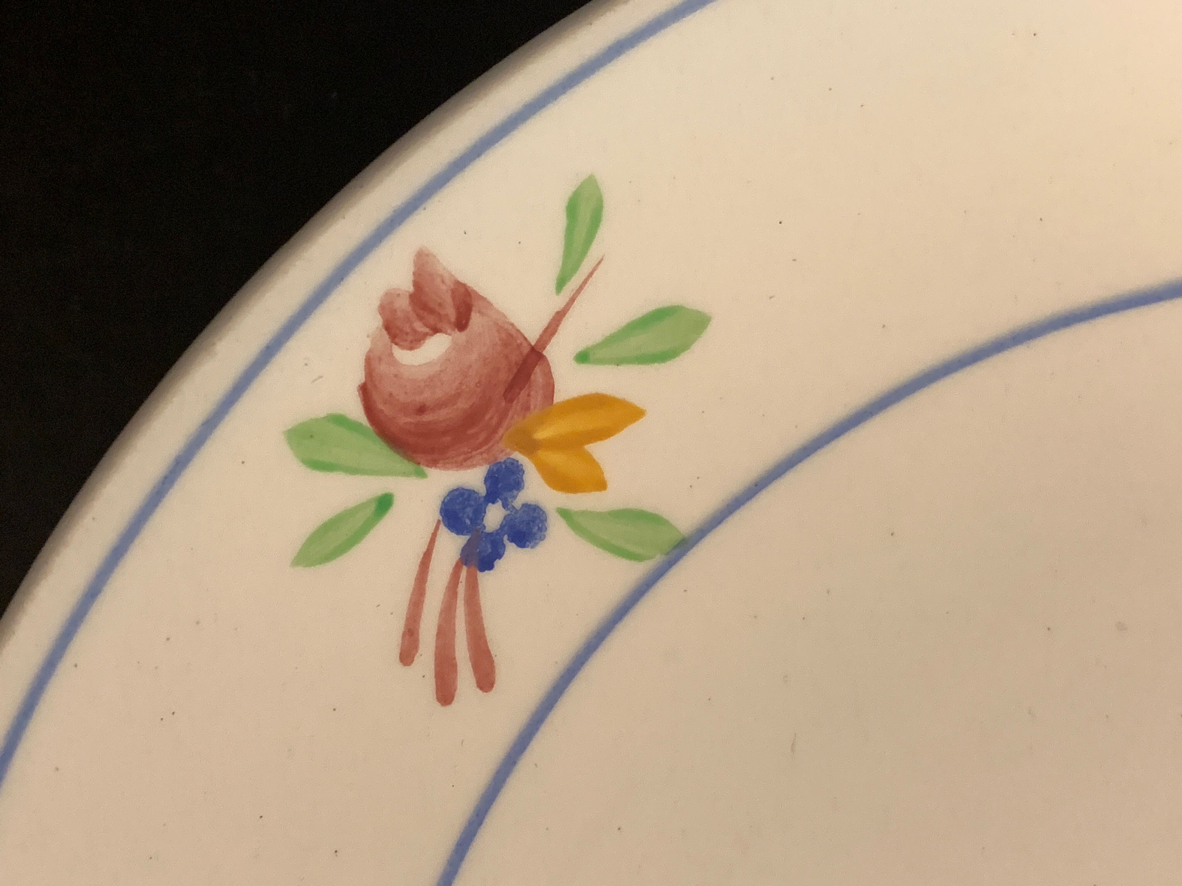 6 Gien dessert plates, Nice model, 1950