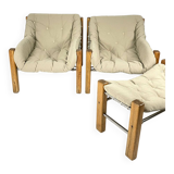 Jean Gillon  “Amazonas” 2 Lounge Chairs and Ottoman  (set of 3) for Italma