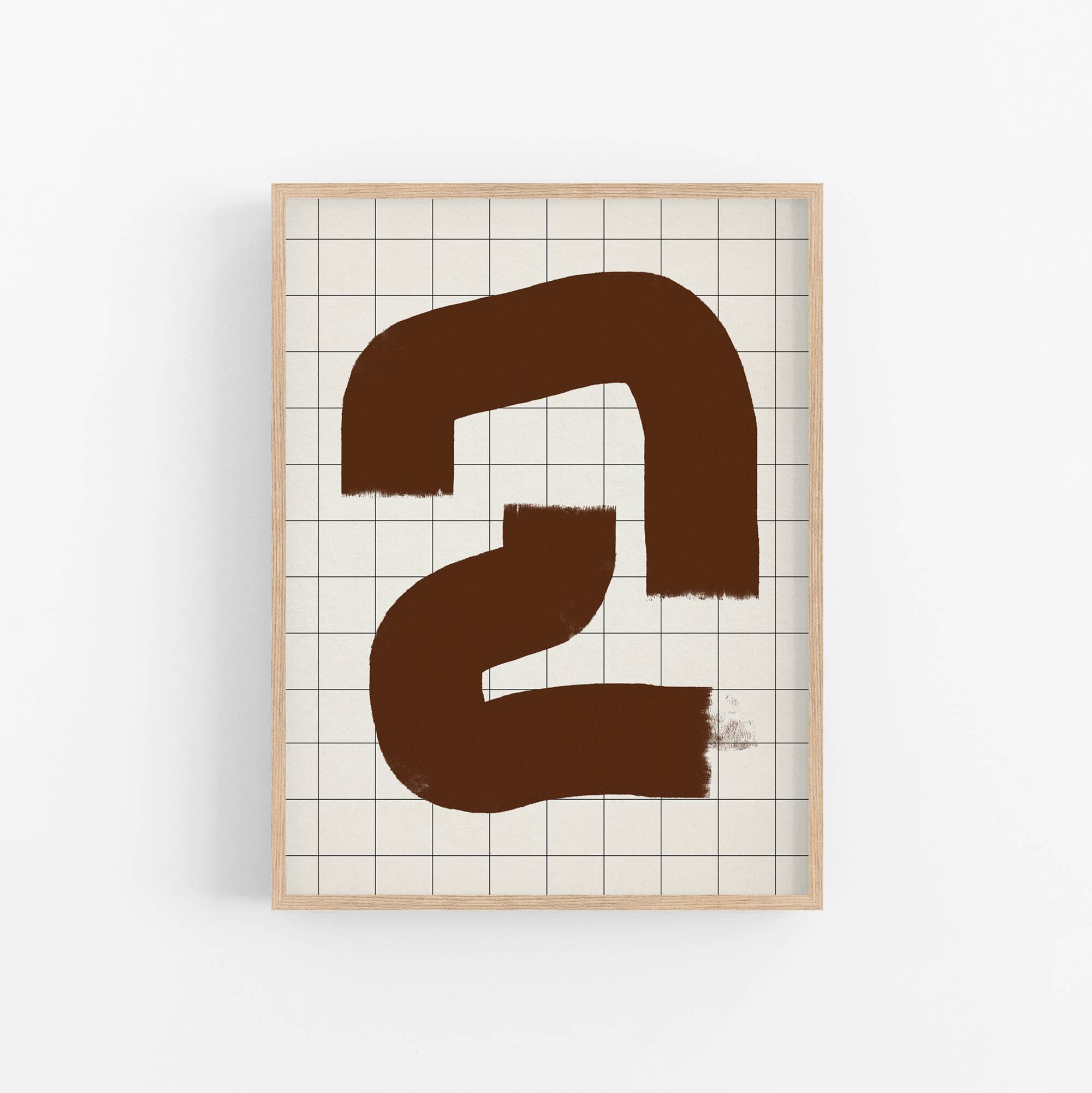 Abstract brown line giclee print, 50x70cm