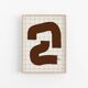 Abstract brown line giclee print, 50x70cm