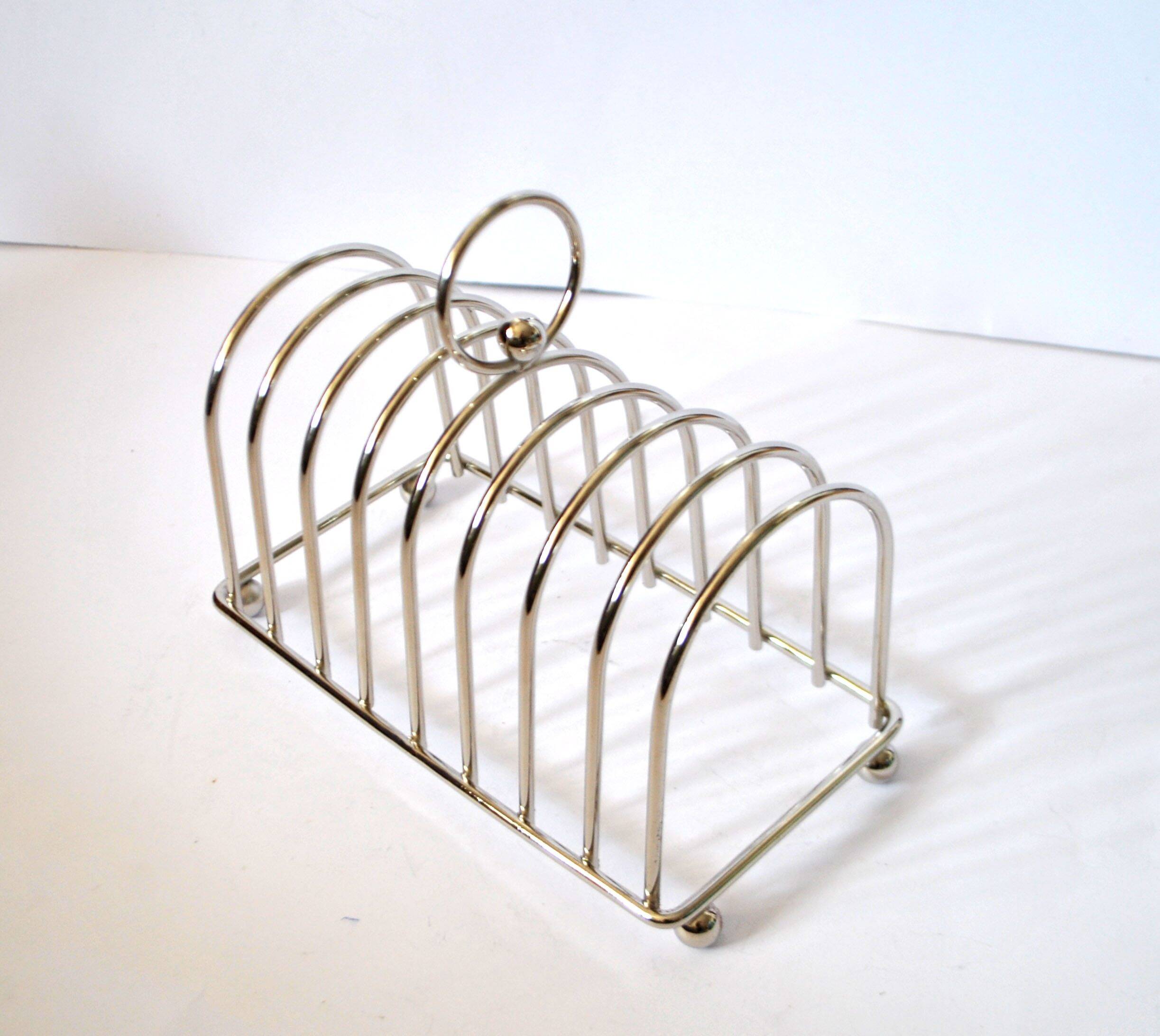Vintage silver-plated toast rack with ball feet 1960 – Brunch Bistrot