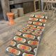 1970 orange pattern / chaise longue / vintage camp bed in metal and fabric