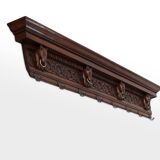 Large 18th Century Gothic solid oak hand carved coat rack, France