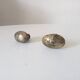 Pair of antique oval door handles in solid gold-plated brass.