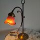 Brass articulated lamp with glass paste signed art of France.