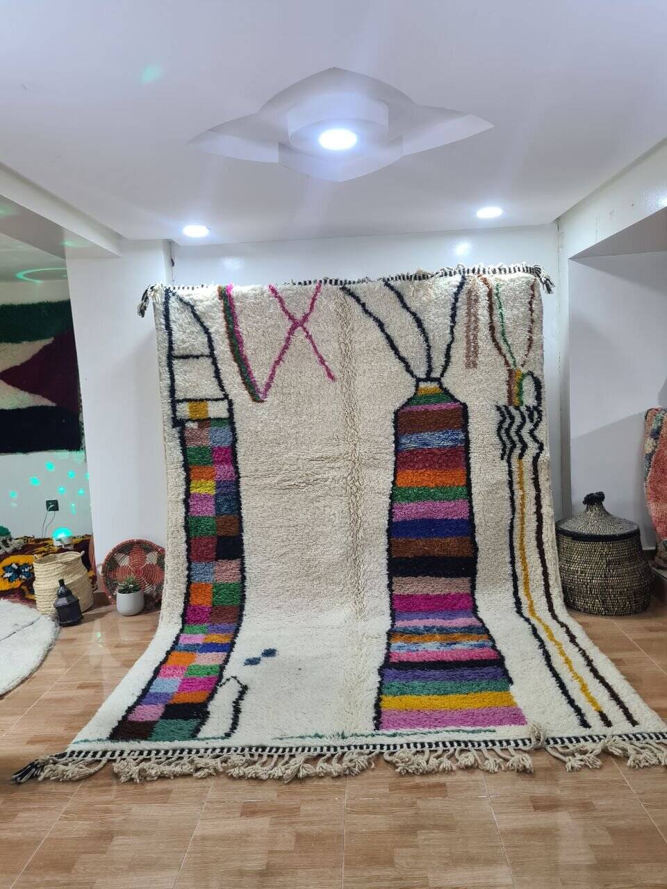 Handmade wool Berber rug 300X200 cm