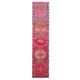 Vintage Turkish Oushak Handmade Cotton Pink Wool Runner Rug 79x362