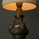 Antique Table Lamp in Patinated Brass and Silver, 19th Century