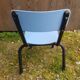 Chaise enfant style mullca tube metal noir + assise & dossier bois vintage #a663