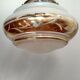 White and gold opaline globe hanging lamp 1950