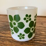 8 Arcopal flowered espresso cups, vintage 1970s