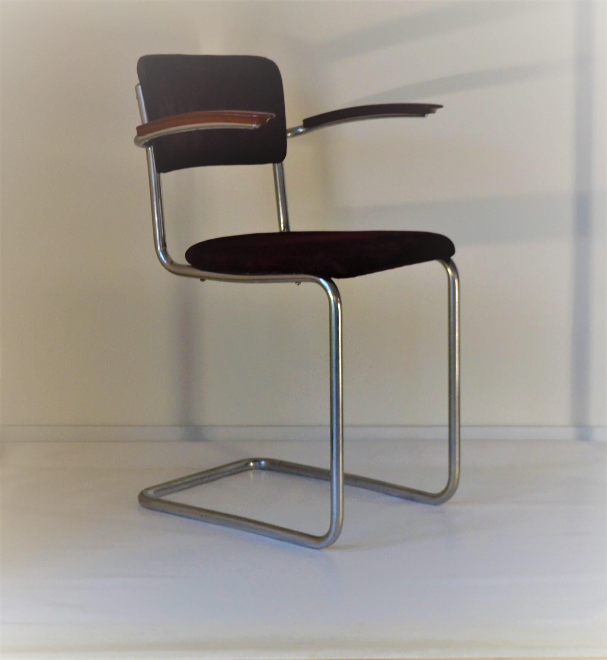 Bauhaus style Gispen Stalachrome chair 1930-1940s