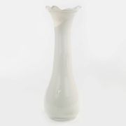Mid-century modern vase, ivory white glass, Poland, 1970s
