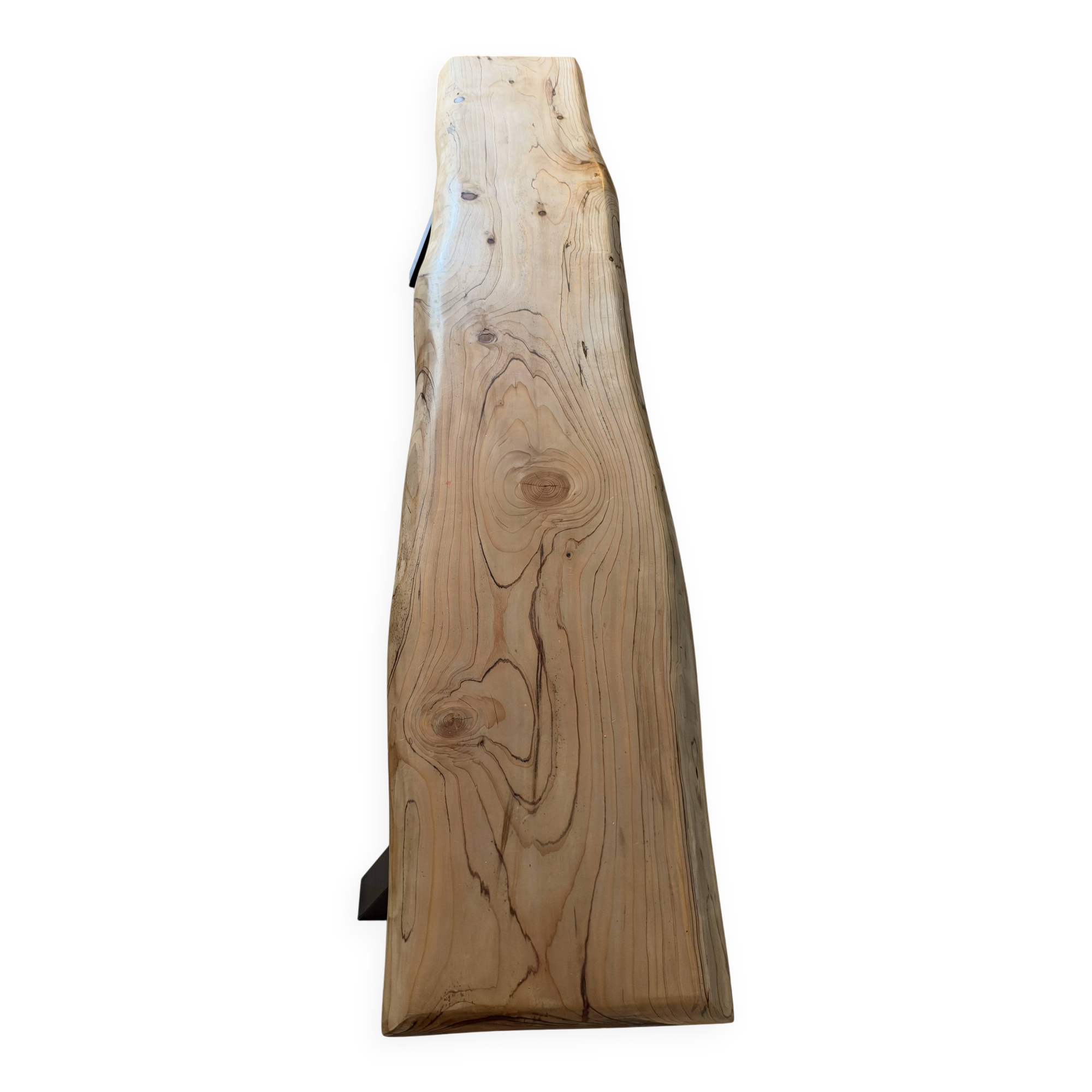 Cedar wood and black steel bench