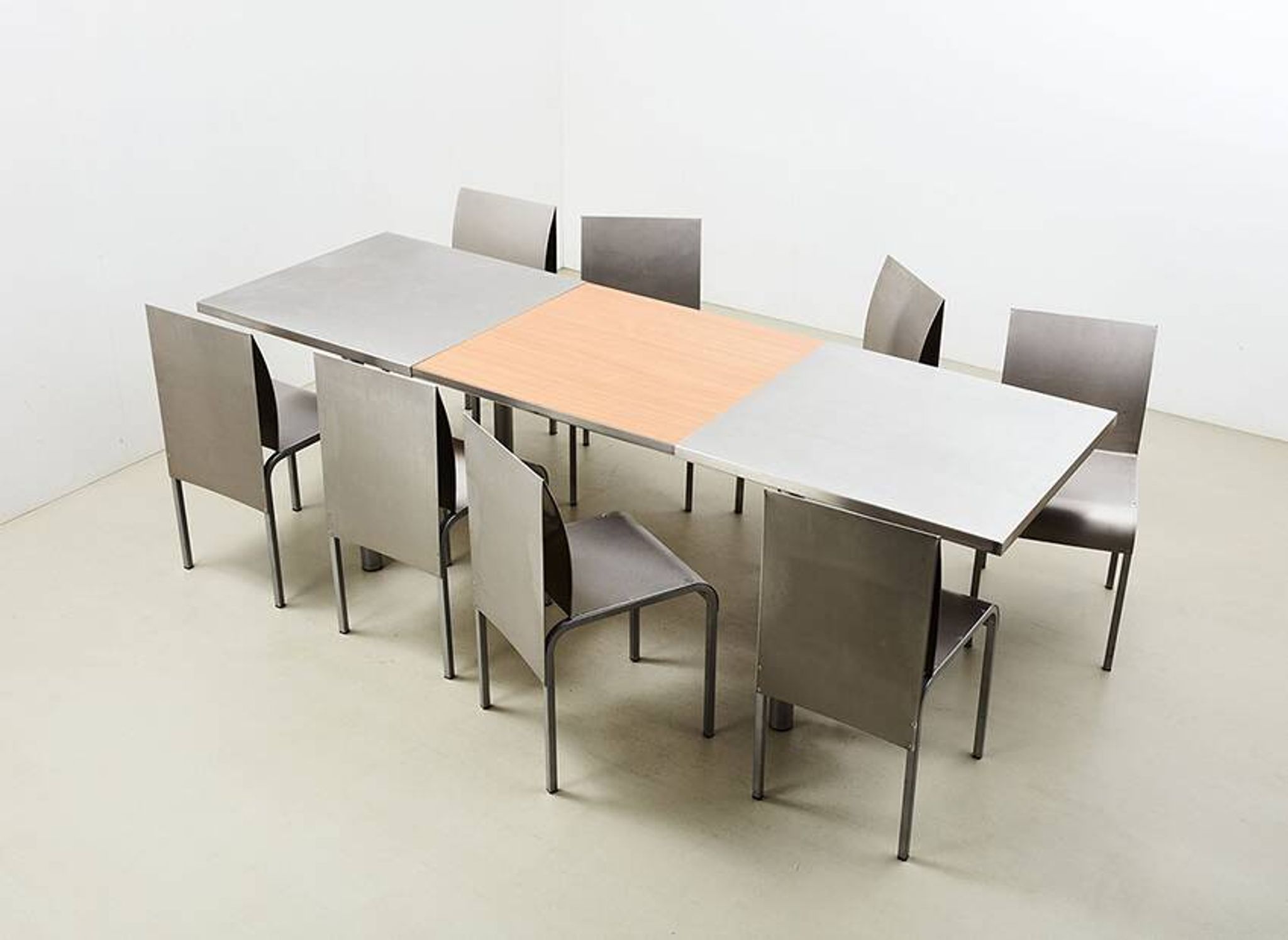 Postmodern Dining Set in Aluminum and Steel Belgium 1980s/90s