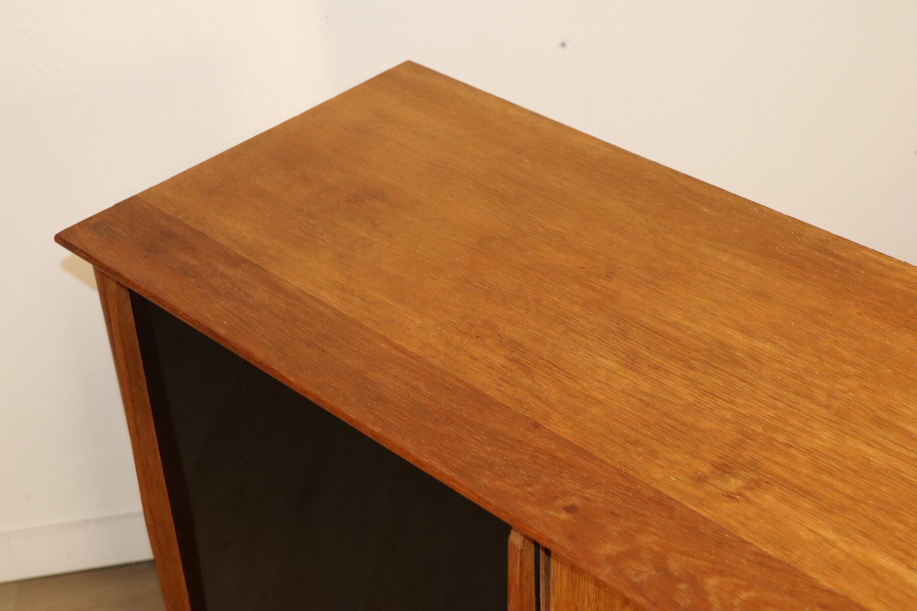 Vintage side table with sliding doors, 1960