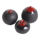 Trio de céramiques noires et rouge par Antonio Lampecco
