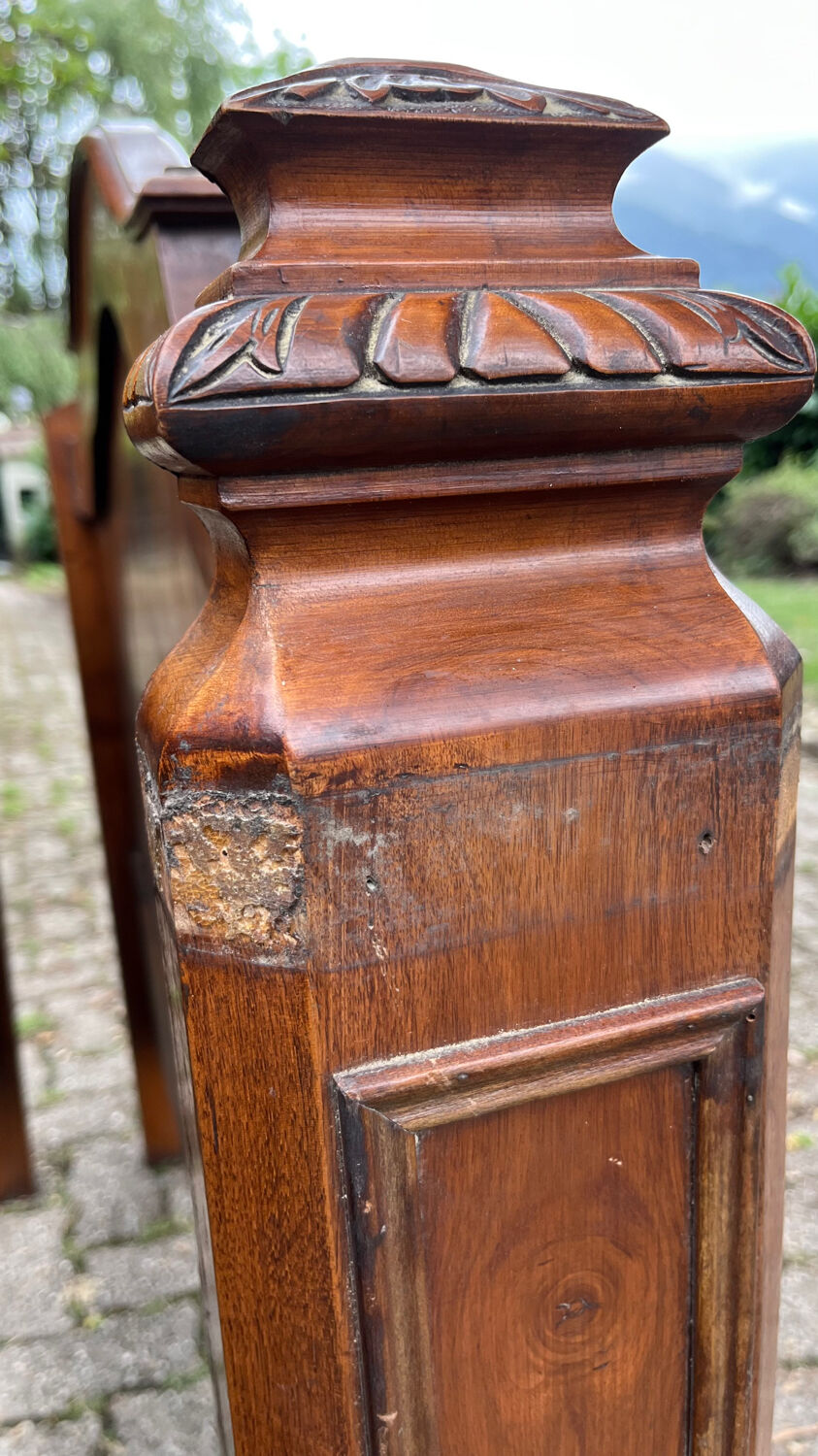 Antique solid walnut boat headboards