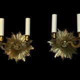 Pair of sun wall lights