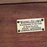 Elegant console by waring & gillow ltd, in mahogany veneer.